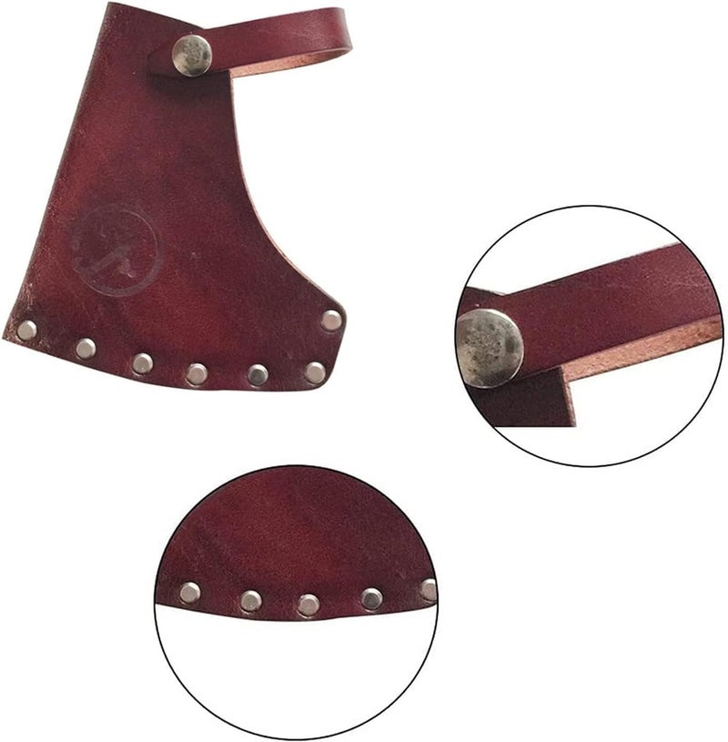 WEKBOSS Kyien 3Pcs Leather Hatchet Sheath - Full Grain Leather Axe Head Cover with Snap Closure for Camping & Outdoor Tools (5.3x4.7 Inch) - Image 5